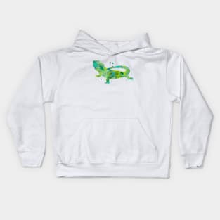 Bearded Dragon Watercolor Painting Kids Hoodie